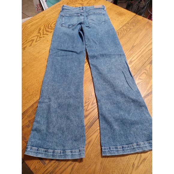 PAIGE Womens Jeans 24P BLUE FLARE FLARED Preowned Work Casual SHEA Distressed - Picture 2 of 12